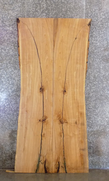 2- Rustic Live Edge Ash Bookmatched Dining Table Top Wood Slabs 20588-20589